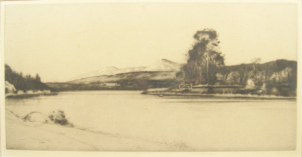 Appraisal: Six pencil signed etchings of the Scottish Highlands each signed