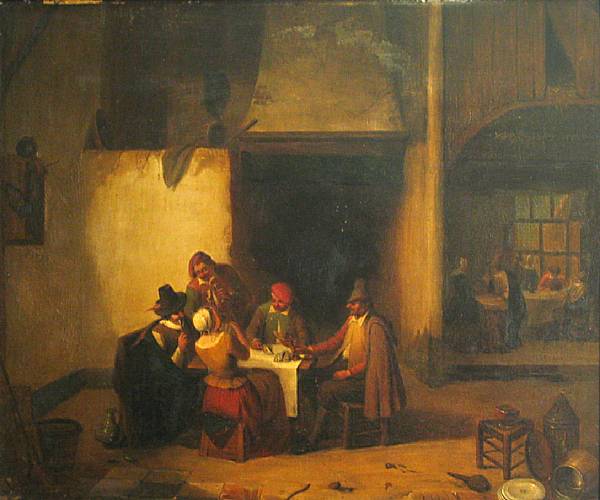 Appraisal: Dutch School th Century Card players in an inn bears