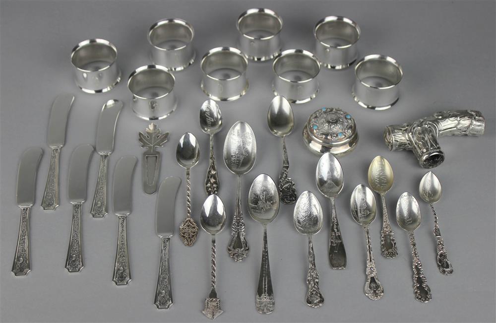 Appraisal: GROUP OF THIRTY AMERICAN SILVER TABLE AND CABINET ARTICLES including