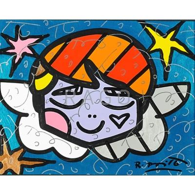 Appraisal: Romero Britto Brazilian b Angel Mixed media on paper framed