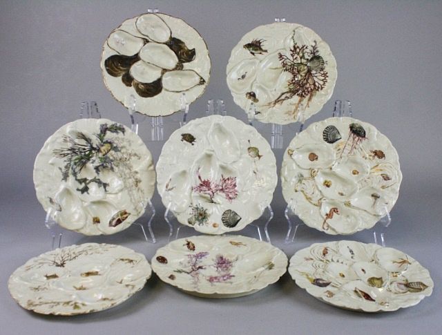 Appraisal: Set of Haviland Co Limoges Oyster Plates hand painted Haviland