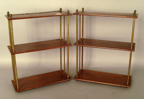 Appraisal: Pair of mahogany shelf units h w