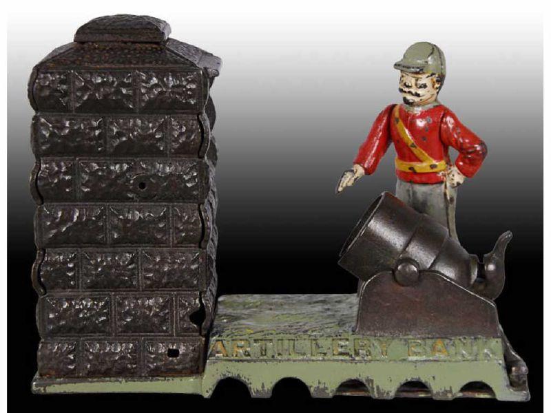 Appraisal: Artillery Cast Iron Mechanical Bank Description Confederate version Paint touchup