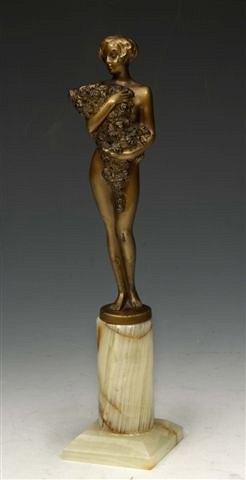 Appraisal: A JOSEF LORENZL ART DECO BRONZE SCULPTURE modelled as a