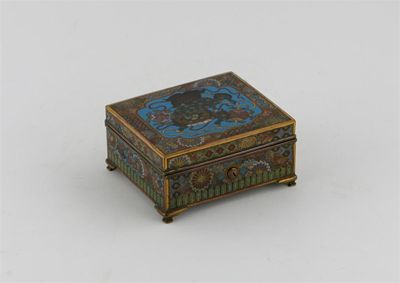 Appraisal: A Japanese cloisonn rectangular box and cover decorated with shi