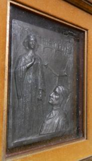 Appraisal: Bronze relief plaque of Dante and Beatrice initialed P R