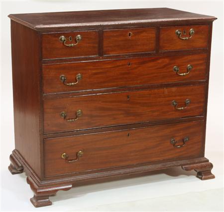 Appraisal: A George III mahogany chest the moulded rectangular top over