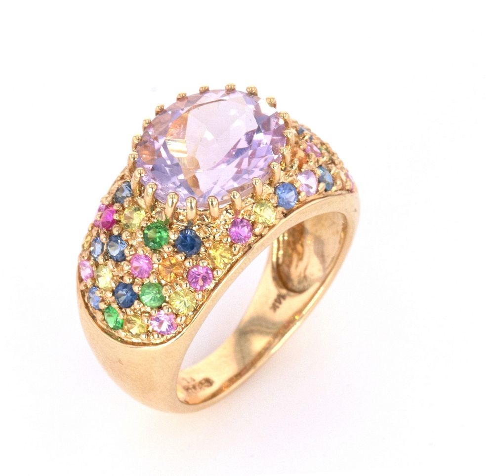 Appraisal: Fancy Pink Amethyst Topaz k Yellow Gold Ring Featured in