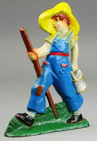 Appraisal: HUCKLEBERRY FINN DOORSTOP Littco Products cast iron a beautiful example