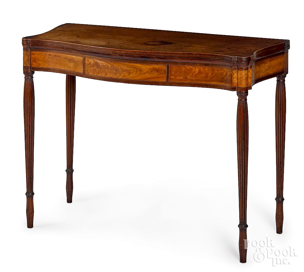 Appraisal: New England Sheraton mahogany card table Exclusive on Bidsquare New