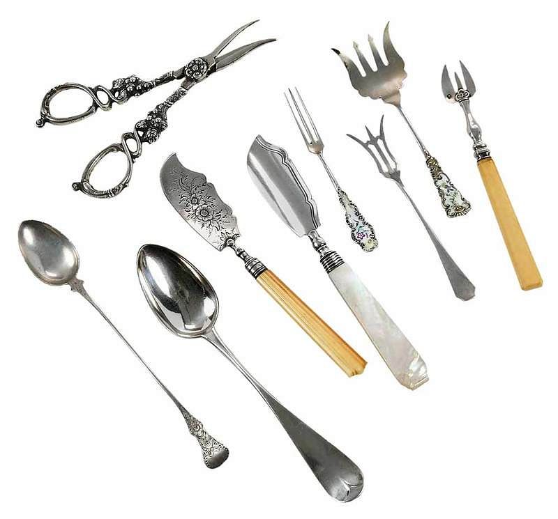 Appraisal: Group of Assorted Silver Flatware including eight table spoons marks