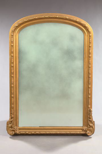 Appraisal: American Renaissance Revival Giltwood Arched Overmantel Mirror third quarter th