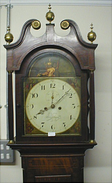 Appraisal: An early thC inlaid mahogany longcase clock with swan neck