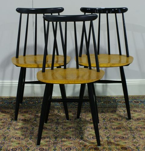 Appraisal: A set of three Ferret Tarjovara design chairs made by