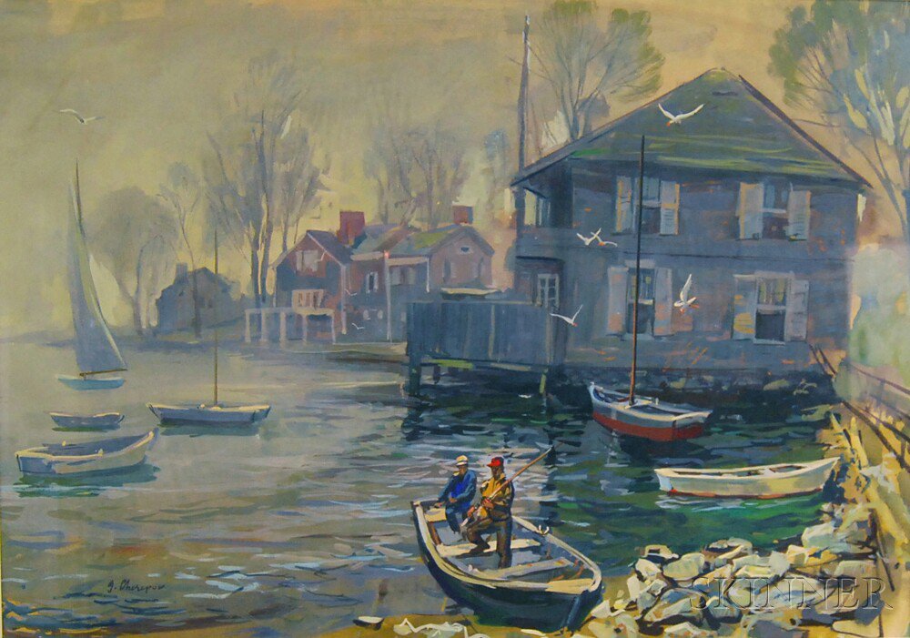 Appraisal: George Cherepov American - Greenwich Cove Connecticut Signed G Cherepov