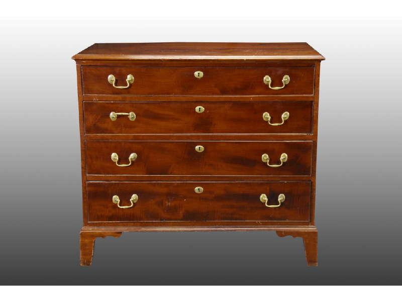 Appraisal: Chippendale Mahogany Dresser Description Four graduated drawers Dovetailed Replaced hardware