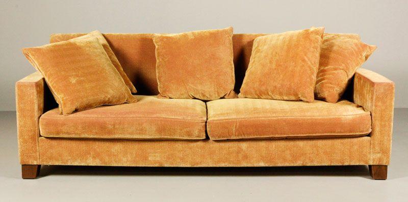 Appraisal: - th C Upholstered Sofa th century upholstered sofa h