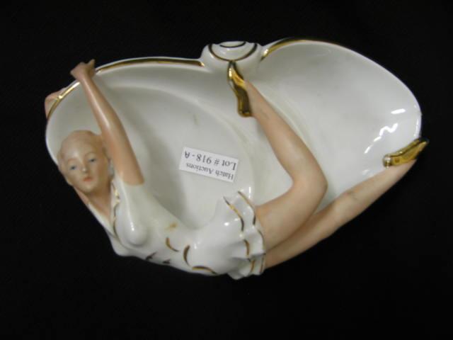 Appraisal: Bavarian Art Deco Porcelain Dish with dancing girl x excellent