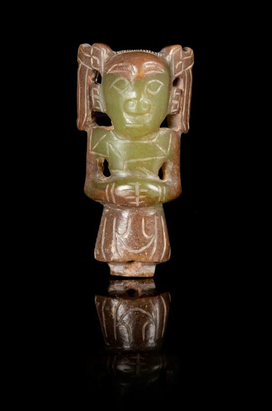 Appraisal: Sale Lot A Carved Celadon and Russet Jade Figure of