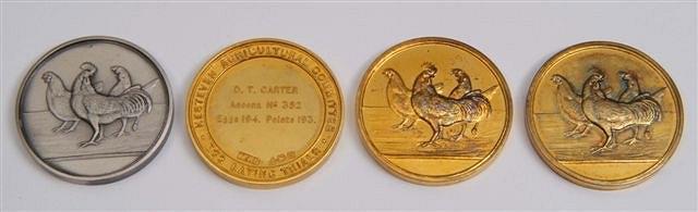 Appraisal: THREE SILVER GILT MEDALLIONS from the Kesteden Agricultural Committee Egg