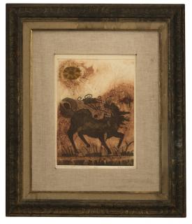 Appraisal: Betye Saar ''Beastie Baying at a Saffron Moon'' signed and