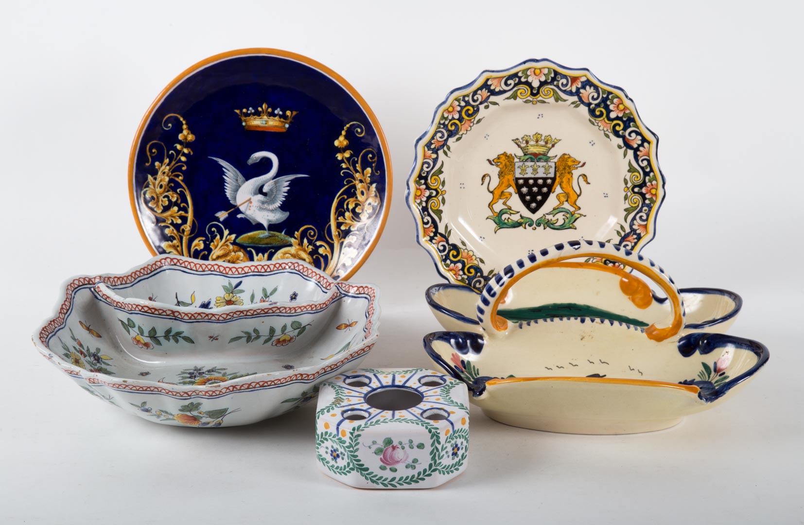 Appraisal: Five pieces Quimper and French faience including HB Quimper double