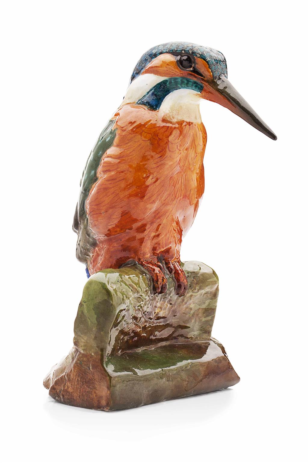 Appraisal: ARCHIBALD THORBURN SCOTTISH - KINGFISHER Hand painted ceramic figure signed