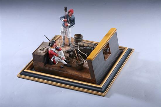 Appraisal: SHIPBOARD DIORAMA Depicts stoker and officer from late th century