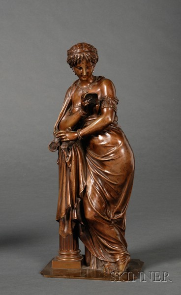 Appraisal: Bronze Figure of a Classical Maiden France th century modeled