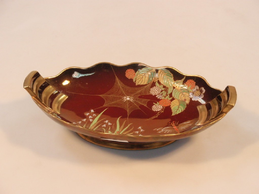 Appraisal: A Carlton ware Rouge Royale two handled boat shaped dish