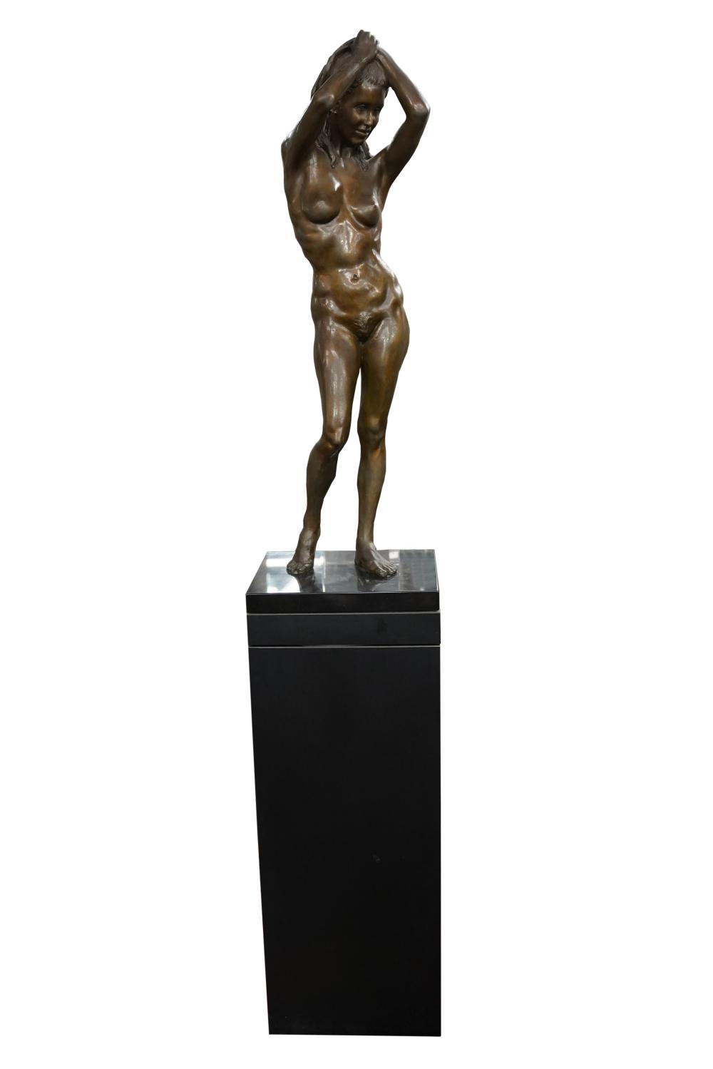 Appraisal: MARTINE VAUGEL TH CENTURY STANDING NUDE bronze signed dated and