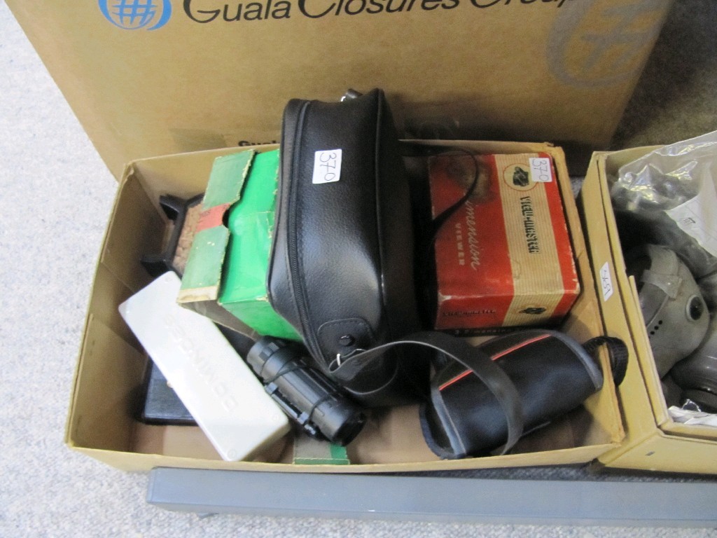 Appraisal: Box of miscellania - dominoes binoculars etc