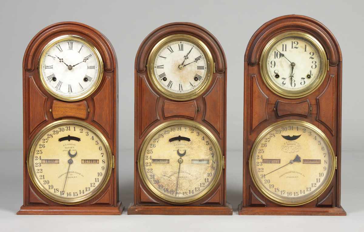 Appraisal: Ithaca Round Top Shelf Clocks Lot Ithaca Round Top Shelf