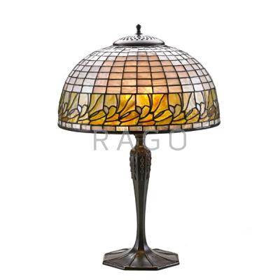 Appraisal: BIGELOW KENNARD Table lamp its shade with foliate band on