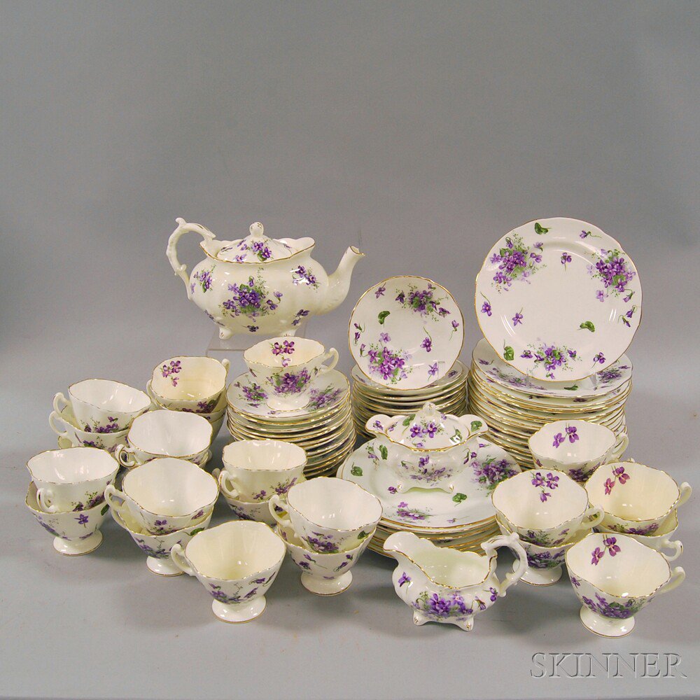 Appraisal: Hammersley Victorian Violets Pattern Dessert Service England th century including