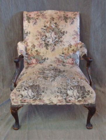 Appraisal: Georgian Style Open Arm Chair From a West End Ave