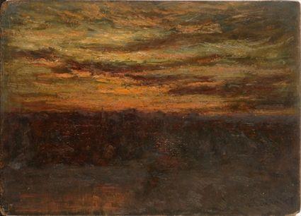 Appraisal: ROBERT L PYNE - SUNSET Oil on artistboard x in