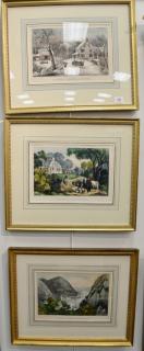 Appraisal: Currier Ives four hand colored lithographs American Homestead Winter sight