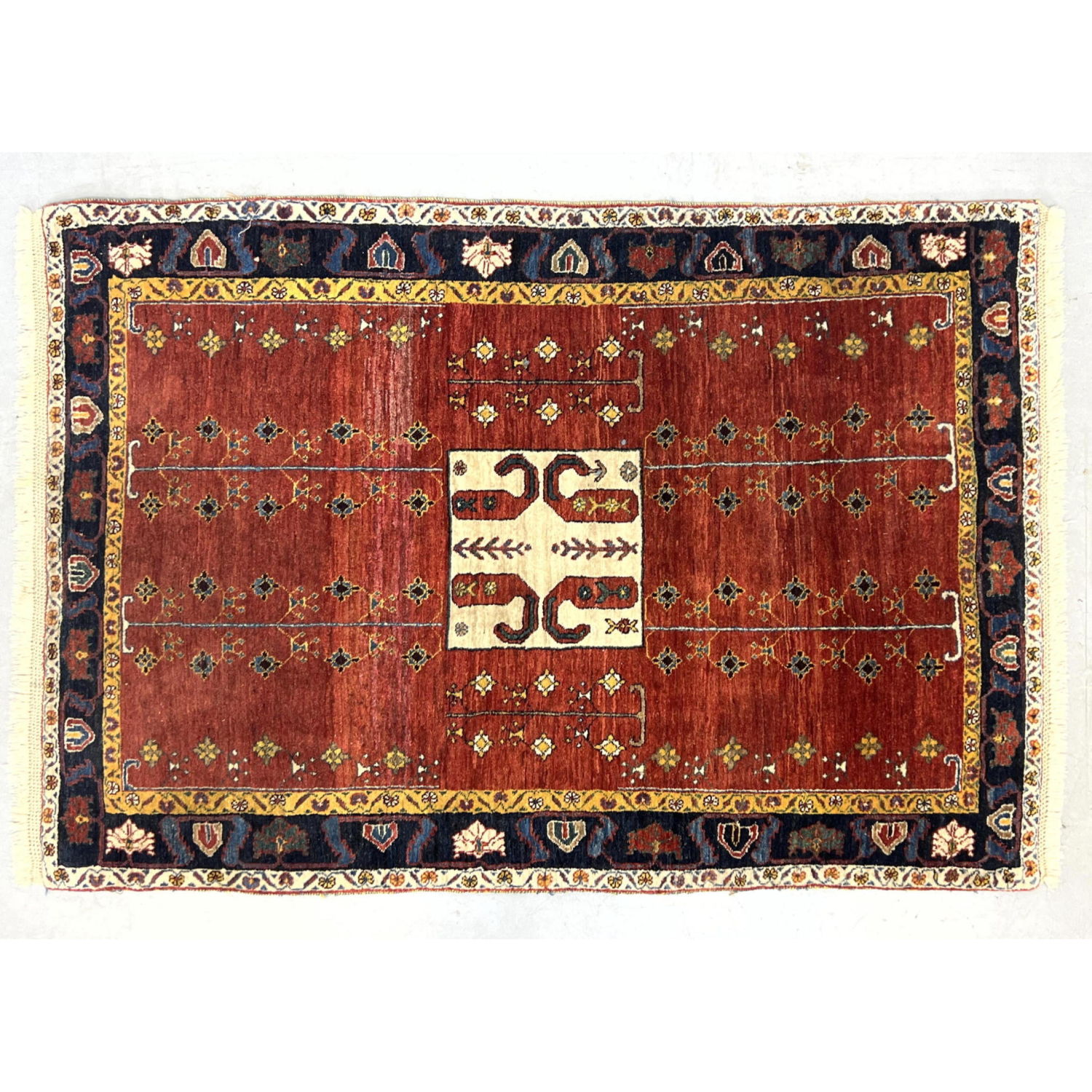 Appraisal: ' x ' Handmade Red with Dark Border Oriental Carpet