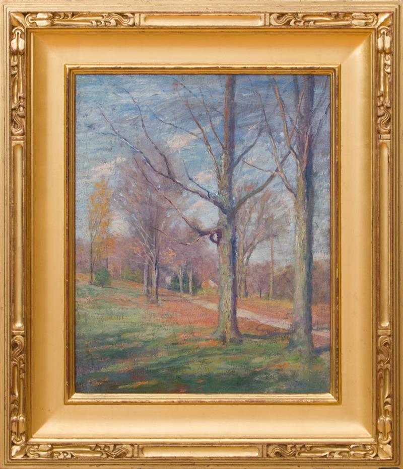 Appraisal: ROBERT WILLIAM VONNOH - LATE FALL Oil on canvas signed