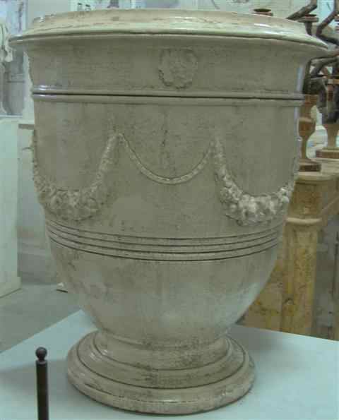 Appraisal: MONUMENTAL FRENCH ANDUZE 'ROI SOLEIL' URN with fruit garlands and