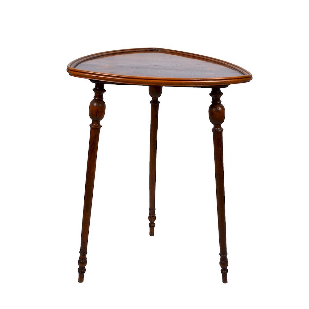 Appraisal: Emile Galle Marquetry Inlaid Side Table Emile Galle Marquetry Inlaid