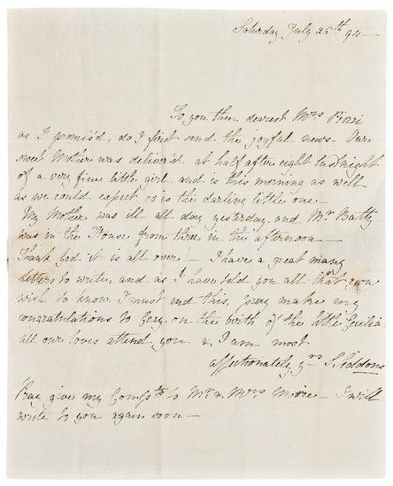 Appraisal: PIOZZI Hester Lynch Thrale - --SIDDONS Sarah - Autograph letter