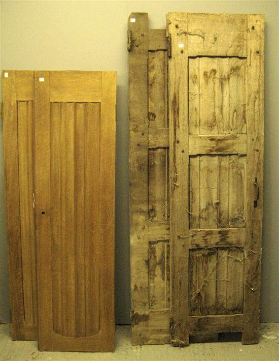 Appraisal: Six th century solid oak linenfold panels doors various sizes