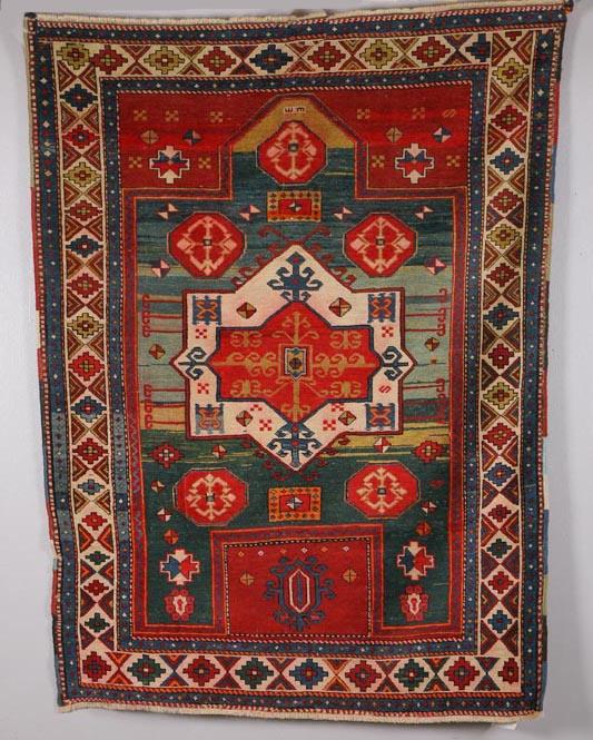 Appraisal: ORIENTAL RUG Kazak prayer rug st quarter th century Graphic