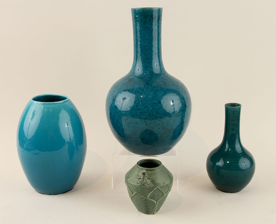 Appraisal: COLLECTION OF FOUR ART POTTERY VASES A collection of four