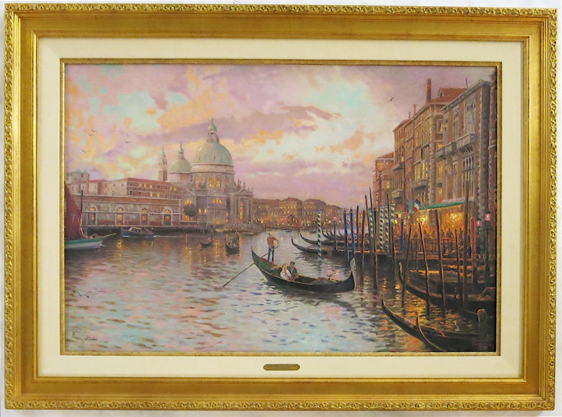 Appraisal: THOMAS KINKADE EMBELLISHED OFFSET LITHOGRAPH ON CANVAS American - Titled