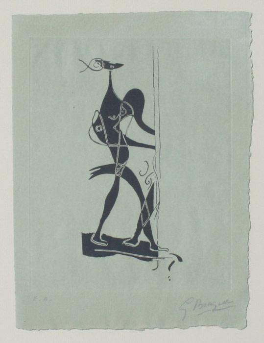 Appraisal: BRAQUE Georges French - Dancing girl Warrior print '' x