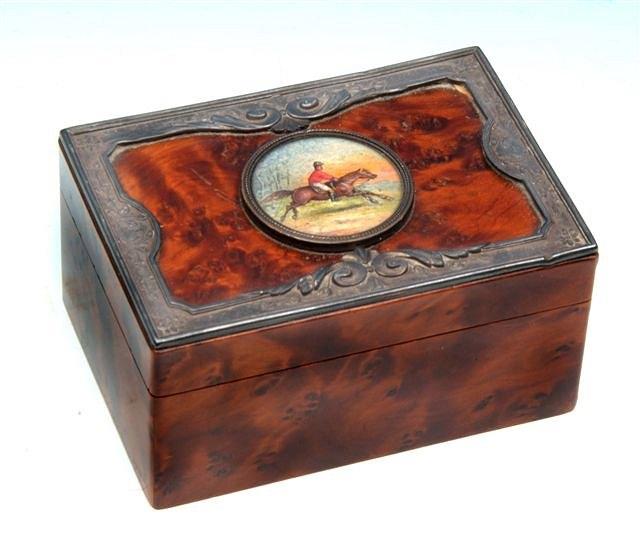 Appraisal: A late th Century coromandel stamp box mounted with an