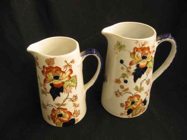 Appraisal: Pair of English Ironstone Pitchers ''Avon'' pattern Imari colors ''